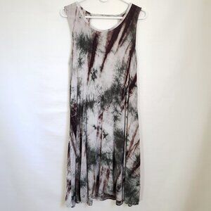 Y2K vintage multicolor sleeveless midi dress ESPRESSO size Small fairygrunge